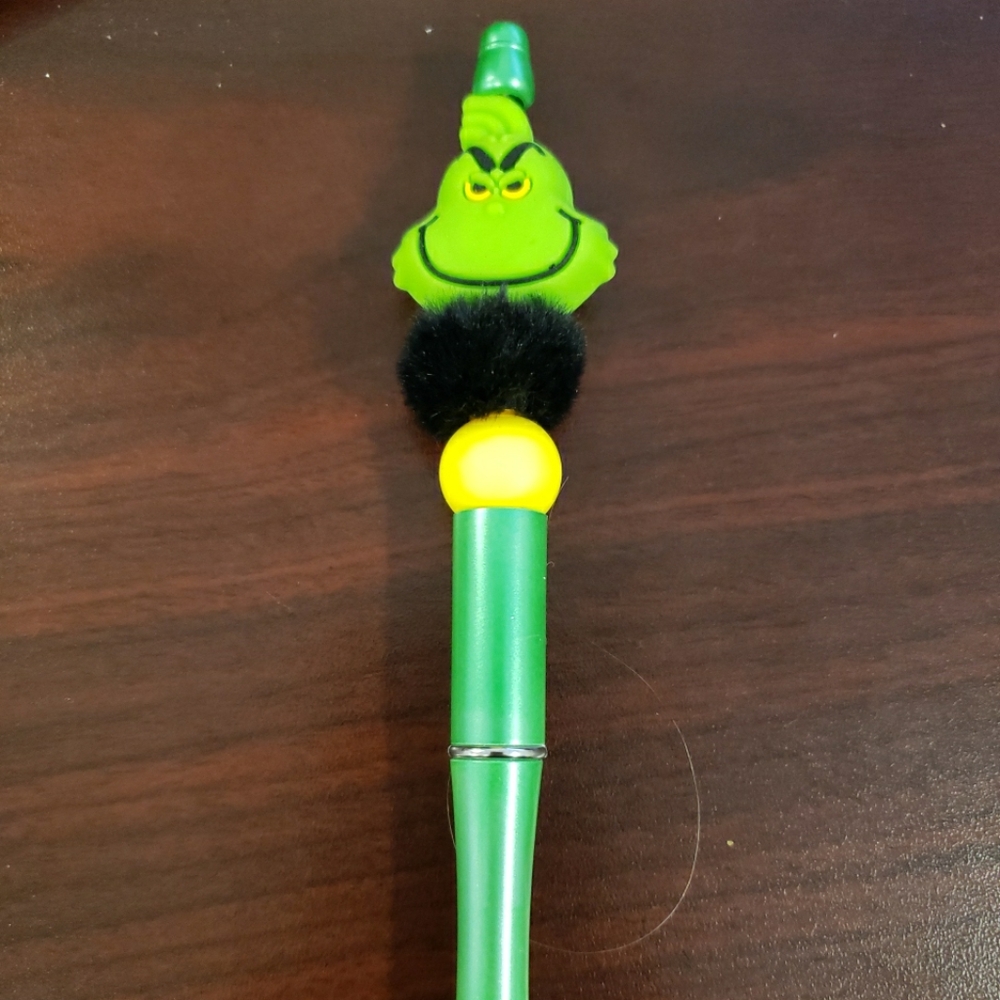 New Handmade Christmas Grinch Focal Bead Beaded Pen